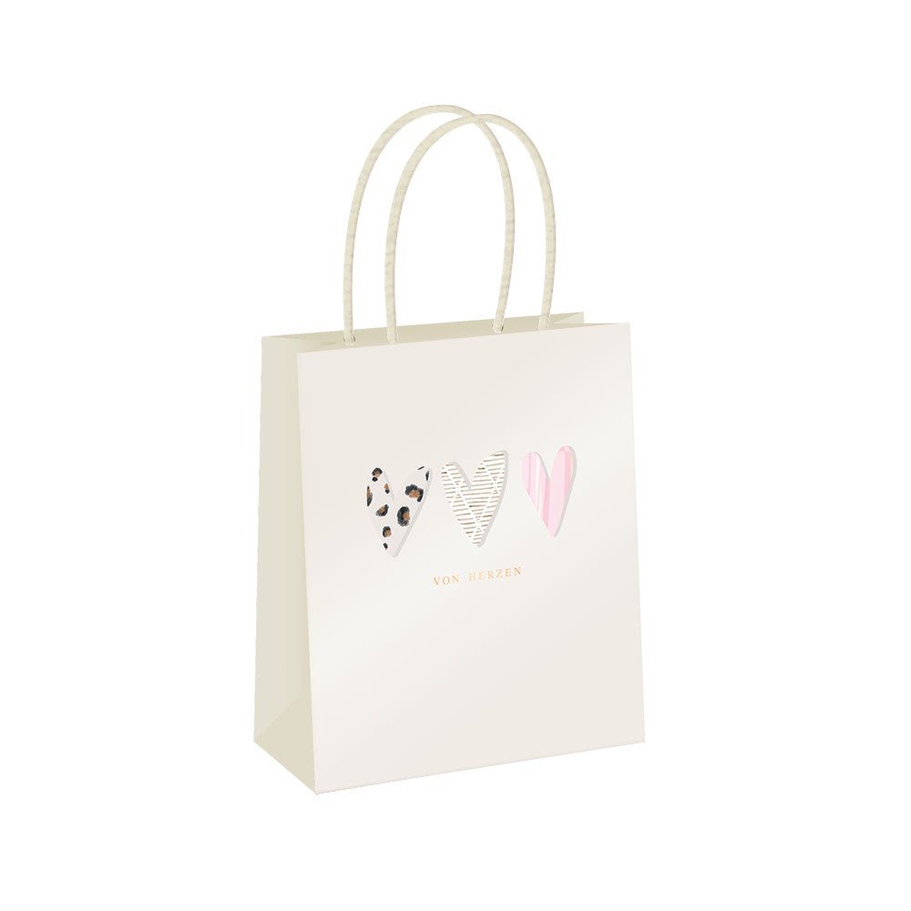 Grafik Werkstatt, Geschenktüte groß Von Herzen - Weinatelier Agnes