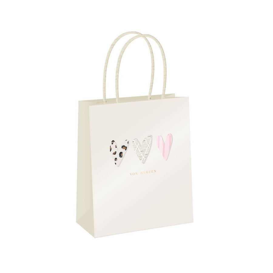 Grafik Werkstatt, Geschenktüte groß Von Herzen - Weinatelier Agnes